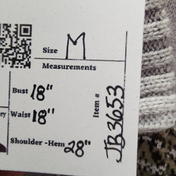 Lady Hathaway Grey Wool Fair Isle Knit Button Up Cardigan Size M - Picture 10 of 10